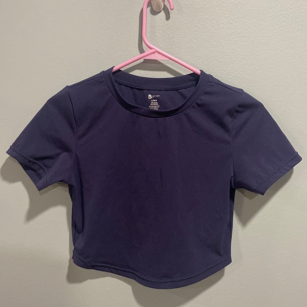 Buff bunny Crop Athletic Top Large Navy